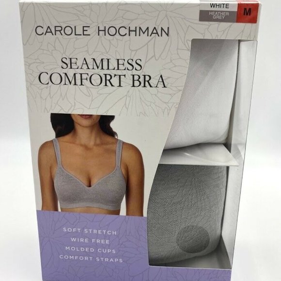 2 Pack Carole Hochman Seamless Bra Wire Free - Picture 9 of 9